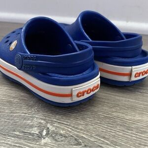 Toddler Crocs Crocband Clogs Size  C 5 Blue with orange